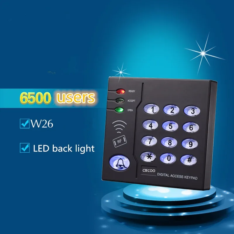 6500 users W26 LED black light RFID reader standalone access controller125Khz Card Reader EMID Reader Card Reader with Keypad
6500 users W26 LED black light RFID reader standalone access controller125Khz Card Reader EMID Reader Card Reader with Keypad