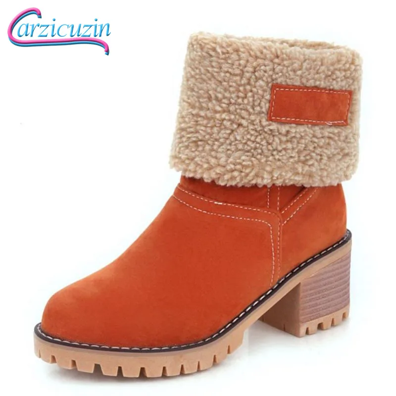 Carzicuzin Women Snow Boots Thick Bottom Platform Ankle Boots For Women Shoes Thick Warm fur Winter Women Boots size 34-43
Carzicuzin Women Snow Boots Thick Bottom Platform Ankle Boots For Women Shoes Thick Warm fur Winter Women Boots size 34-43
