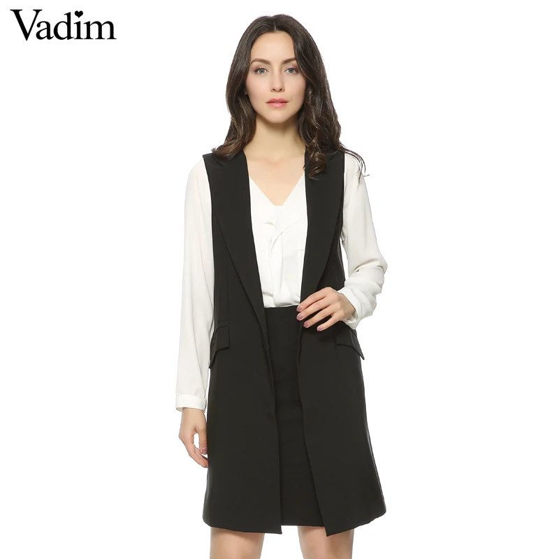 Women long vest coat Europen style waistcoat sleeveless jacket outwear casual top Roupa Female 4 Colors ZC046
Women long vest coat Europen style waistcoat sleeveless jacket outwear casual top Roupa Female 4 Colors ZC046