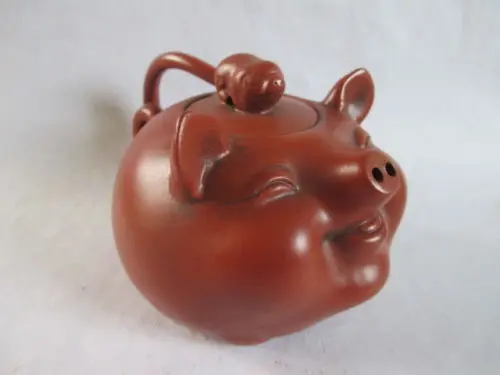 Exquisite Interesting ancient China Collection Red Purple Clay Pig Statue Teapot
Exquisite Interesting ancient China Collection Red Purple Clay Pig Statue Teapot