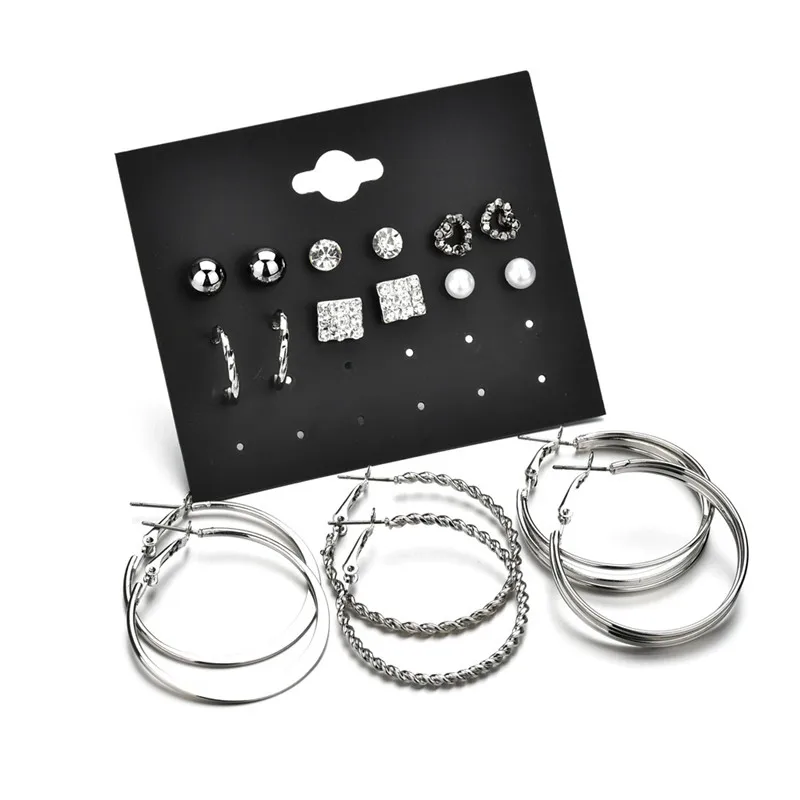 Yobest 9 pairs/set Fashion Stud Earring Set for Women Gold Color Crystal Heart Square Ball Big Round Circle Brincos
Yobest 9 pairs/set Fashion Stud Earring Set for Women Gold Color Crystal Heart Square Ball Big Round Circle Brincos