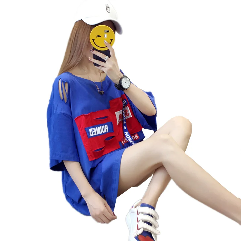Patchwork hole women oversized t shirt short sleeve loose korean tops womens ribbon summer tee shirt camisas mujer
Patchwork hole women oversized t shirt short sleeve loose korean tops womens ribbon summer tee shirt camisas mujer