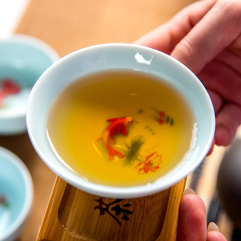 Chinese Teacups for Tieguanyin Red Robe Tea Celadon Tea Bowl Golden Fish Kettle China Tea Service Porcelain Crafts D042
Chinese Teacups for Tieguanyin Red Robe Tea Celadon Tea Bowl Golden Fish Kettle China Tea Service Porcelain Crafts D042