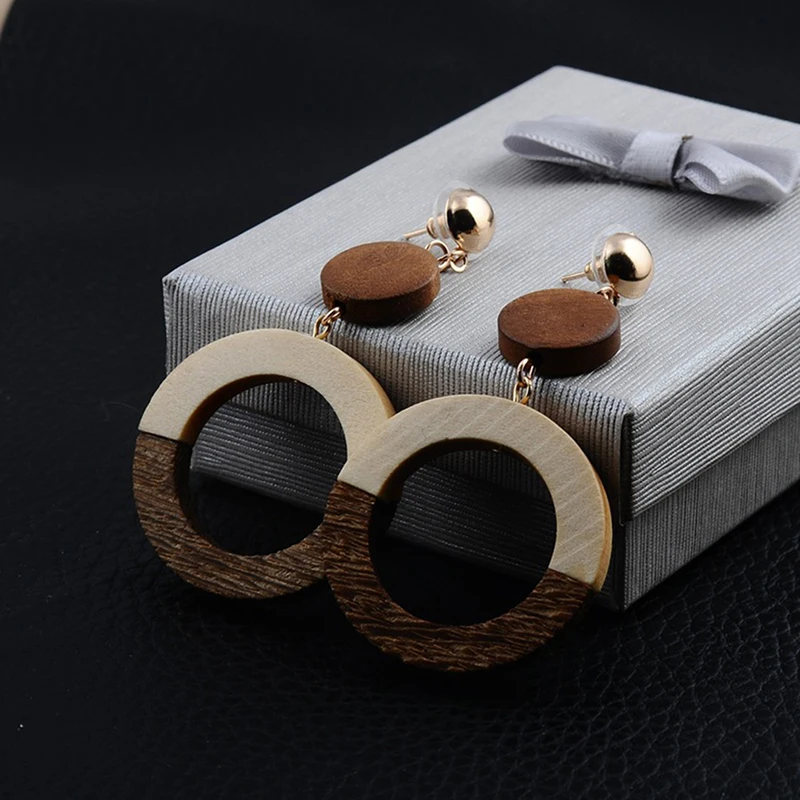 1 Pair Wooden Hanging Earrings Handmade Vintage Earrging Women Geometric Round Hanging Dangle Earrings
1 Pair Wooden Hanging Earrings Handmade Vintage Earrging Women Geometric Round Hanging Dangle Earrings