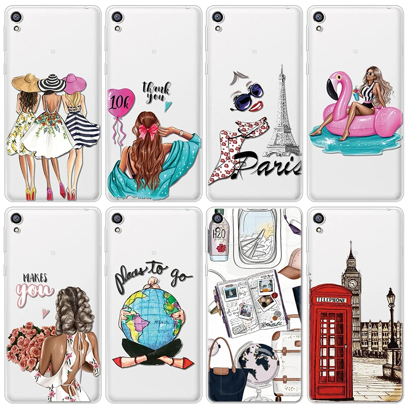 Модный Дорожный Чехол Queen Paris Girl для Sony Xperia XZ2 XZ3 XZ XA E5 X Ultra Plus компактный