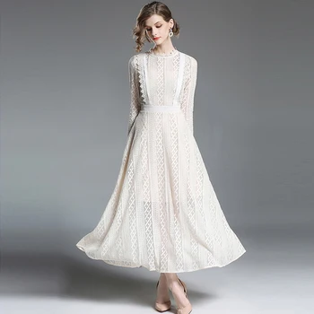 Elegant Lace Long Sleeve A-line Dresses Women O-neck Slim Big Swing Fashion Long Mid-calf Female Party Dresses YP2218
Elegant Lace Long Sleeve A-line Dresses Women O-neck Slim Big Swing Fashion Long Mid-calf Female Party Dresses YP2218