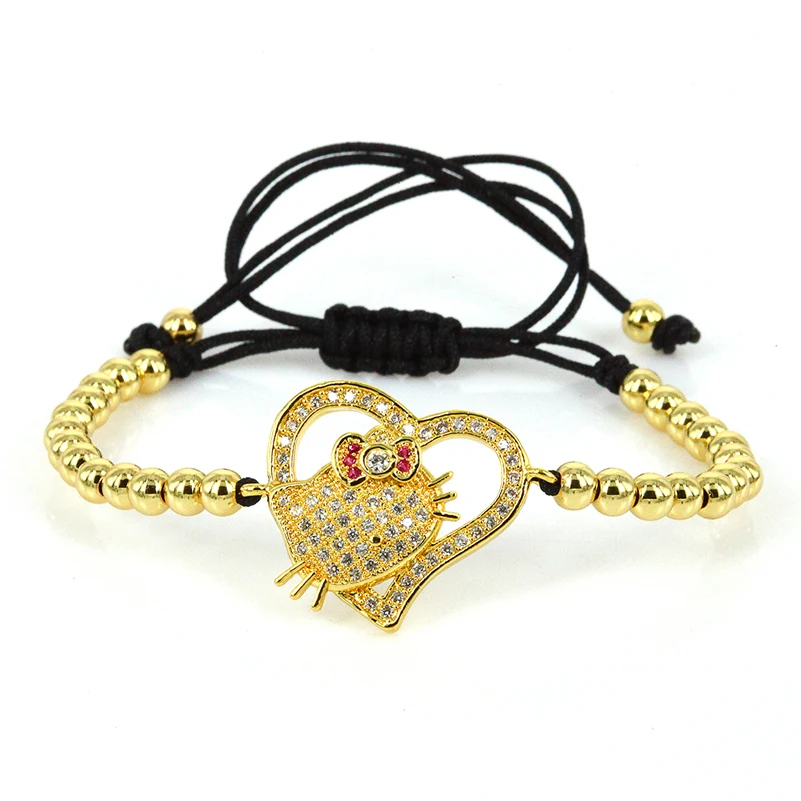 4 Color Anil Arjandas Girls Bracelets High Quality 4mm Brass Beads Hello Kitty Connector Macrame Bracelet for Women ZZB-42
4 Color Anil Arjandas Girls Bracelets High Quality 4mm Brass Beads Hello Kitty Connector Macrame Bracelet for Women ZZB-42