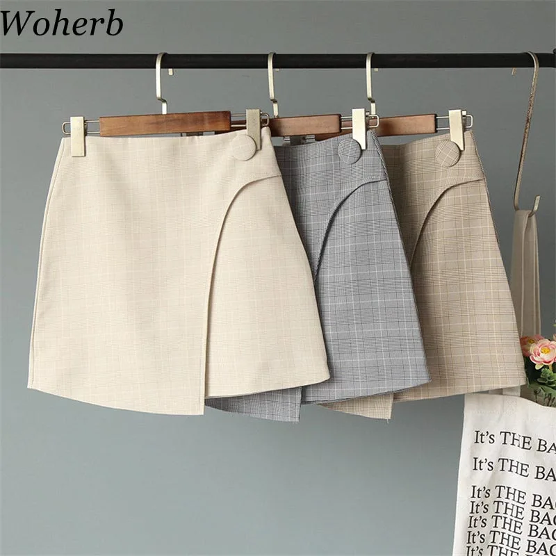 Woherb 2019 Korean Mini Skirt Women Vintage Plaid Skirts Asymmetrical Pencil Skirt Saia Summer Streetwear Jupe Femme 20950
Woherb 2019 Korean Mini Skirt Women Vintage Plaid Skirts Asymmetrical Pencil Skirt Saia Summer Streetwear Jupe Femme 20950