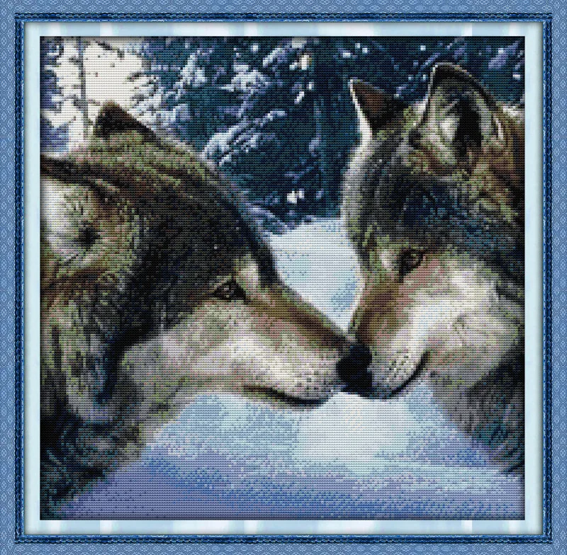 Animal Kiss of Wolves Cotton DMC Cross Stitch Kits Canvas 11CT Accurate Printed Embroidery DIY Handmade Needle Work Home Decor
Animal Kiss of Wolves Cotton DMC Cross Stitch Kits Canvas 11CT Accurate Printed Embroidery DIY Handmade Needle Work Home Decor