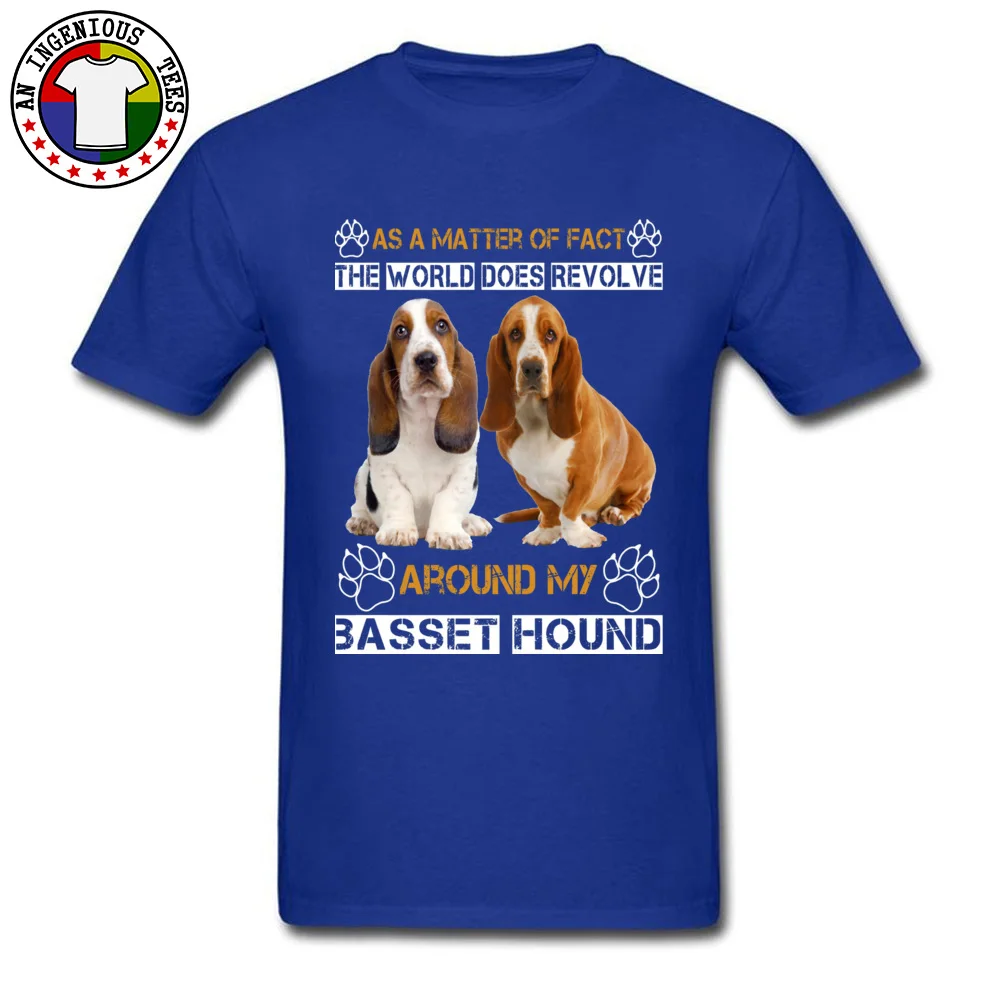 Wholesale Basset Hound 11731 Custom Tshirts Crewneck All Cotton Young Tops & Tees Short Sleeve Summer Fall Custom Tshirts Basset Hound 11731 blue