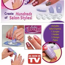 Bricolage Kit d'estampage à ongles Art des ongles Stamper et grattoir vernis décoration des ongles 5 Styles doigt pochoir ongles ensemble d'impression nouveau(China)