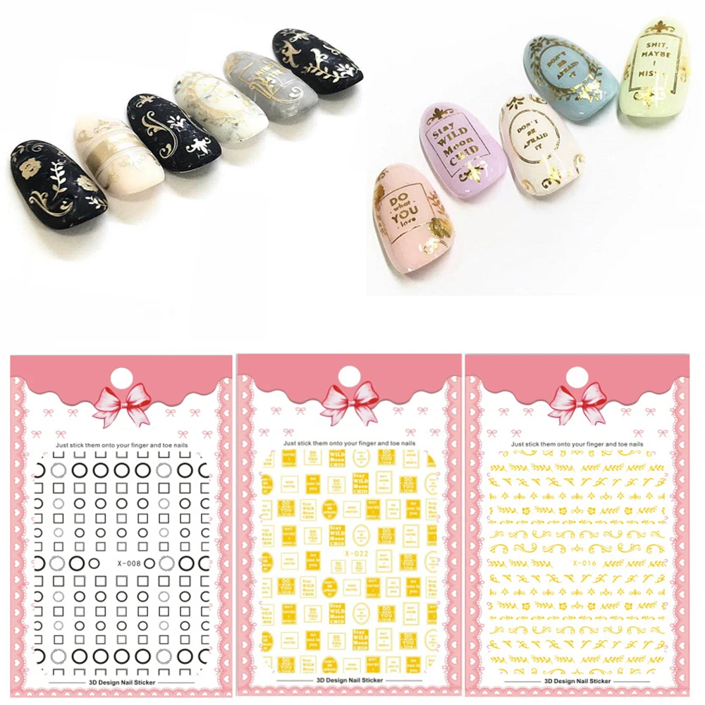 Newest 1 Sheet 3D Water Decals Nail Art Sticker gold color geometry flowers leaves on Nails of Dandelions Stickers Manicure Z037
Newest 1 Sheet 3D Water Decals Nail Art Sticker gold color geometry flowers leaves on Nails of Dandelions Stickers Manicure Z037