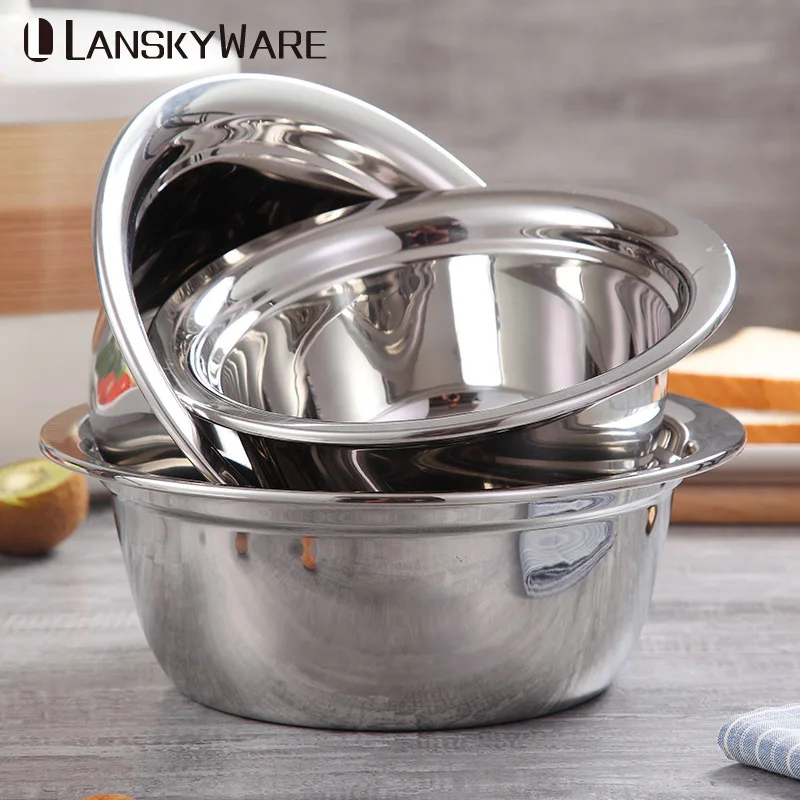 1 Pcs Stainless Steel Fruit Vegetable Bowl Sliver Multi-function Round Food Bowl For Baking Egg Mixing Bowl Kitchen Accessories
1 Pcs Stainless Steel Fruit Vegetable Bowl Sliver Multi-function Round Food Bowl For Baking Egg Mixing Bowl Kitchen Accessories