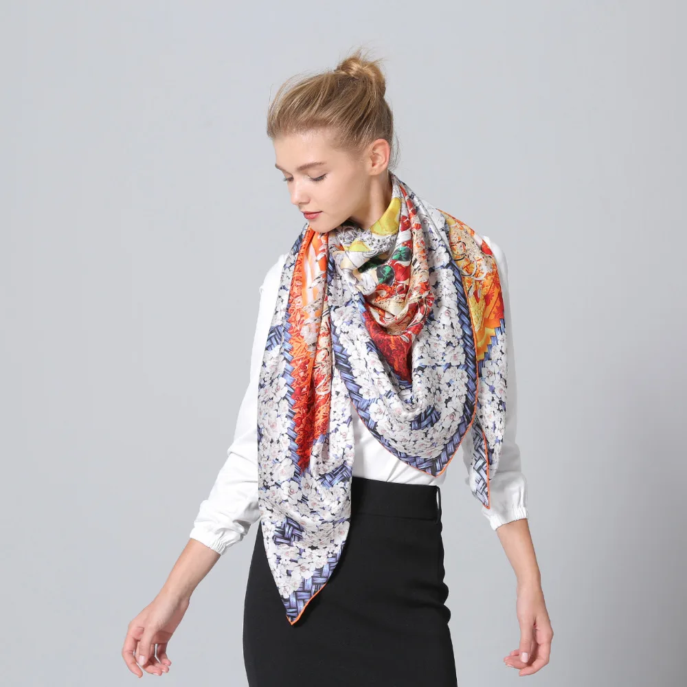 Luxury Brand Women 100% Silk Scarf, Infinity Square Scarves 135*135cm,Office Lady Fashion Shawl, Digital Printing, Hand Rolled
Luxury Brand Women 100% Silk Scarf, Infinity Square Scarves 135*135cm,Office Lady Fashion Shawl, Digital Printing, Hand Rolled