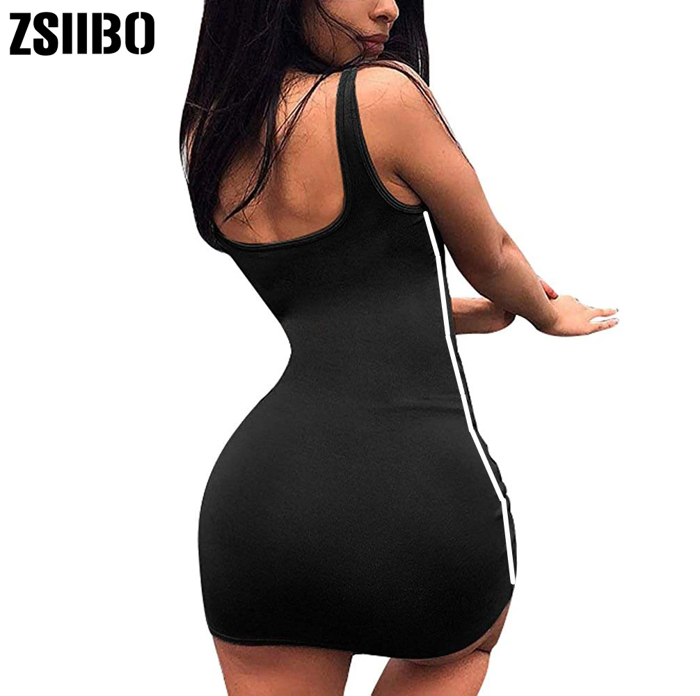 Платье ZSIIBO женское обтягивающее без рукавов|Платья| |