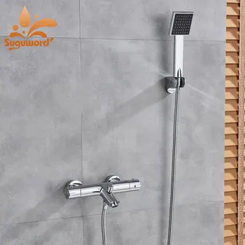 Thermostatic simple faucet Chrome Bathroom Shower Set Easy wall concealed Hot Cold Shower Systems Wall Mount
Thermostatic simple faucet Chrome Bathroom Shower Set Easy wall concealed Hot Cold Shower Systems Wall Mount