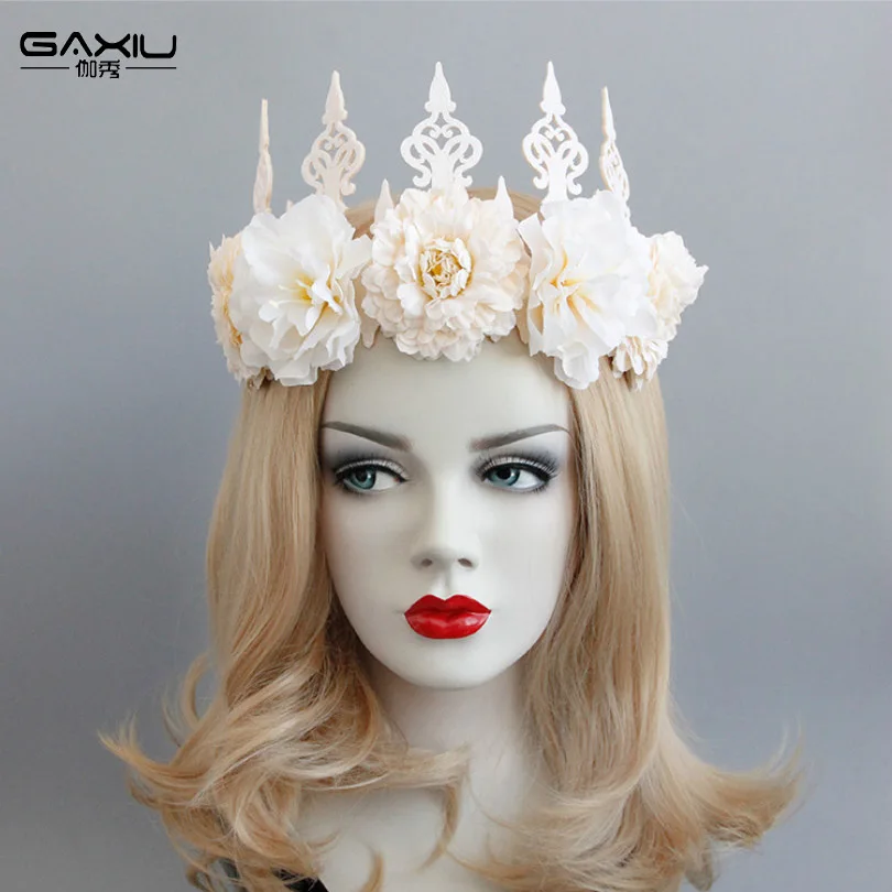 Flower Crown Ribbon Hairbands For Women Girls Beige Princess Queen Headdress Female Fashion Party Birthday Hair Jewelry New 2019
Flower Crown Ribbon Hairbands For Women Girls Beige Princess Queen Headdress Female Fashion Party Birthday Hair Jewelry New 2019