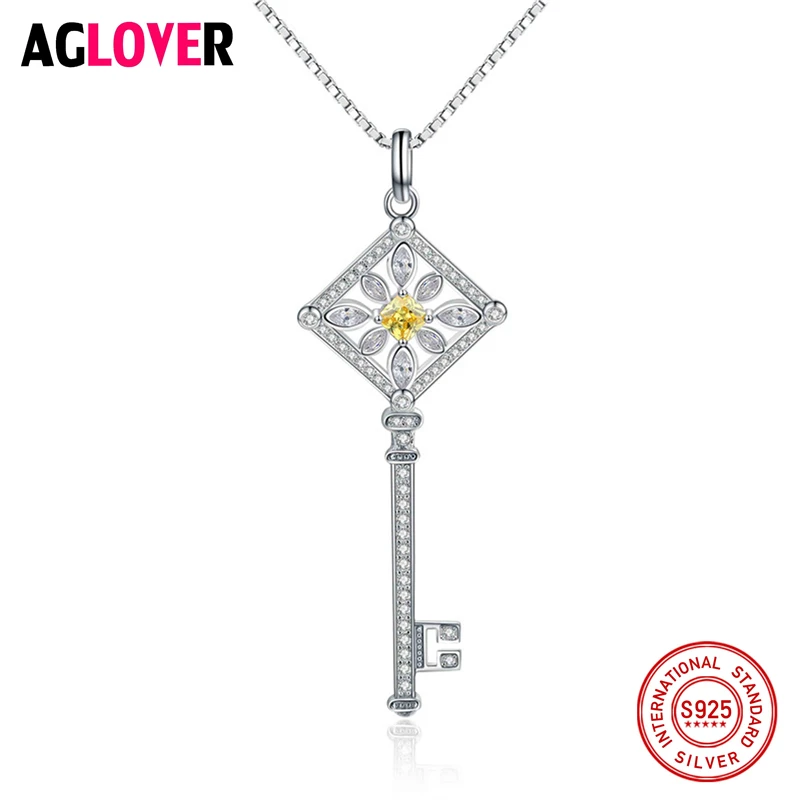 Crystal Long Necklaces for Women Fashion Genuine 925 Sterling Silver Chain Full Crystal Key Pendant Necklace Female Jewelry
Crystal Long Necklaces for Women Fashion Genuine 925 Sterling Silver Chain Full Crystal Key Pendant Necklace Female Jewelry