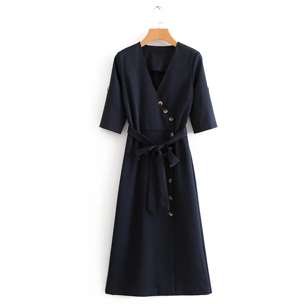 ANSFX Fashion Deep V-Neck Oblique Front Button Slim Straight Dress Sashes Tied Bow Stylish Woman Long Dress Casual Vestidos
ANSFX Fashion Deep V-Neck Oblique Front Button Slim Straight Dress Sashes Tied Bow Stylish Woman Long Dress Casual Vestidos