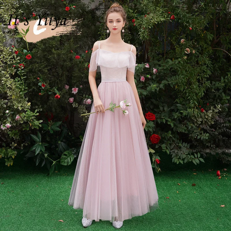 It's YiiYa Plus size Bridesmaid Dress Pink Spaghetti Strap Pleat Long Floor Length dresses Boat Neck Lace Up Party Gowns E125
It's YiiYa Plus size Bridesmaid Dress Pink Spaghetti Strap Pleat Long Floor Length dresses Boat Neck Lace Up Party Gowns E125