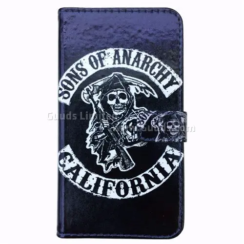 Skull Leather Wallet Case for Samsung Galaxy S5 G900