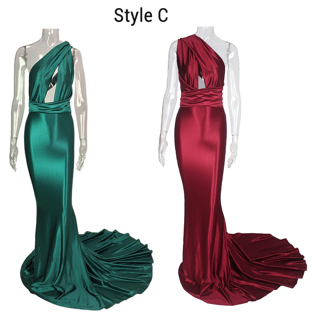 Elegant backless satin silk Mermaid tail Wonder dress