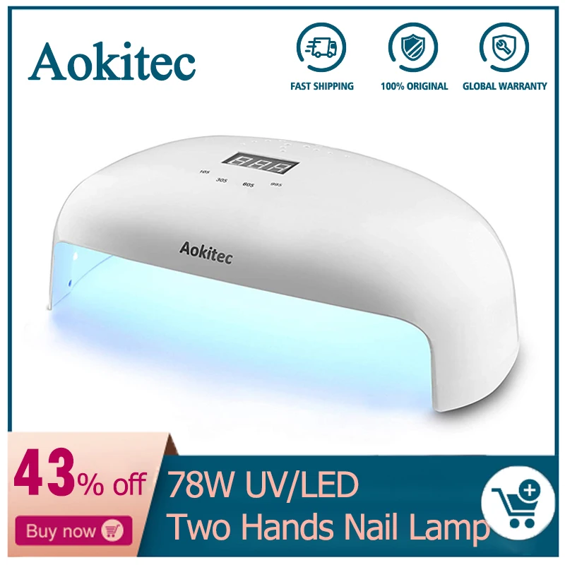 Aokitec UV Lamp for Nail 78W Two Hands Led Gel Lamp Nails Infrared Sensor 4 Timer Nail Dryer 56 Beads LCD Nail Lamp for Manicure
Aokitec UV Lamp for Nail 78W Two Hands Led Gel Lamp Nails Infrared Sensor 4 Timer Nail Dryer 56 Beads LCD Nail Lamp for Manicure