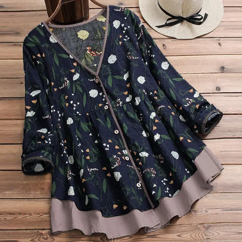 Women Floral Print Mini Chiffon Blouse Buttons Summer Party Long Sleeve Ruffles Shirt Dress Plus Size Casual Women Loose Blusa
Women Floral Print Mini Chiffon Blouse Buttons Summer Party Long Sleeve Ruffles Shirt Dress Plus Size Casual Women Loose Blusa
