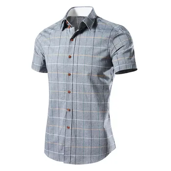 Men shirt Fashion Casual Business Leisure Short-sleeved Lattice Plaid Printing Shirt Cotton Polyester Top slim fit Blouse 0509
Men shirt Fashion Casual Business Leisure Short-sleeved Lattice Plaid Printing Shirt Cotton Polyester Top slim fit Blouse 0509
