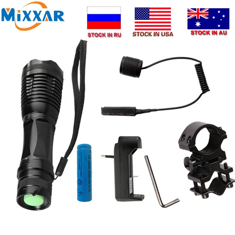 zk20 T6 led torch 9000Lm zoom tactical flashlight for Hunting +1*18650 battery+ Remote Switch+Charger+Gun Mount dropshipping
zk20 T6 led torch 9000Lm zoom tactical flashlight for Hunting +1*18650 battery+ Remote Switch+Charger+Gun Mount dropshipping