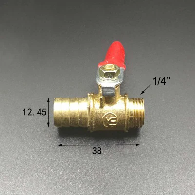 12 мм шлангов x 1/4 "BSP наружная резьба двухсторонний латунный шаровой клапан для