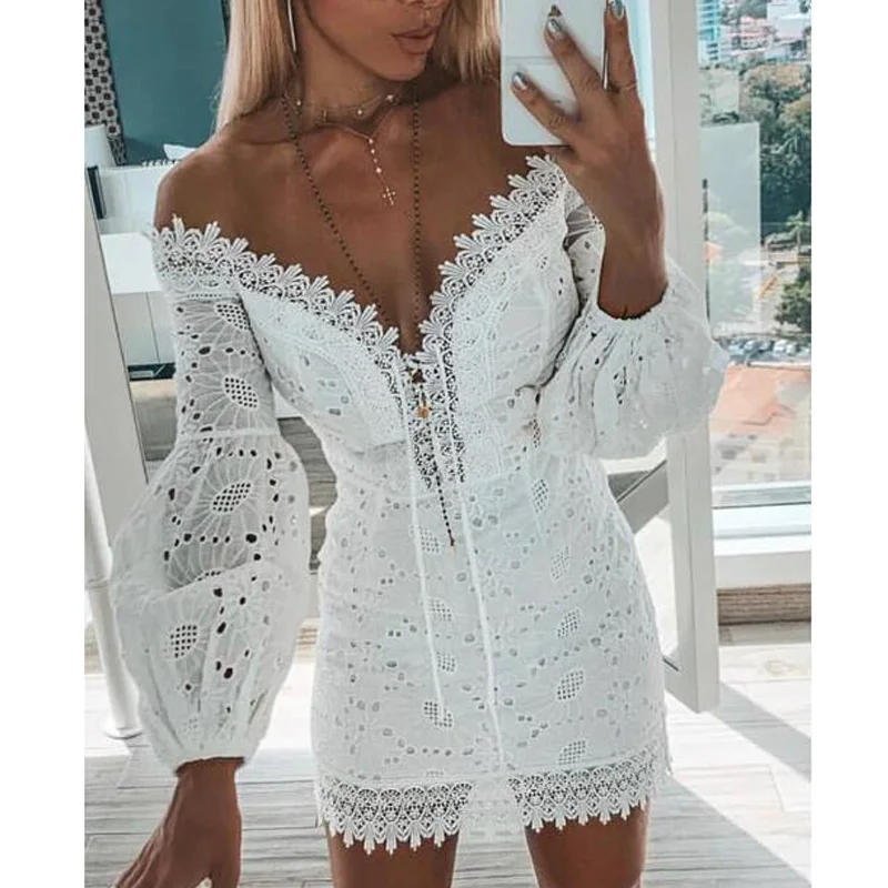 White Embroidery Elegant Spring Summer Bandage Dress For Women Beach Sundress Sexy Off Shoulder Short Party Wrap Bodycon Dress
White Embroidery Elegant Spring Summer Bandage Dress For Women Beach Sundress Sexy Off Shoulder Short Party Wrap Bodycon Dress
