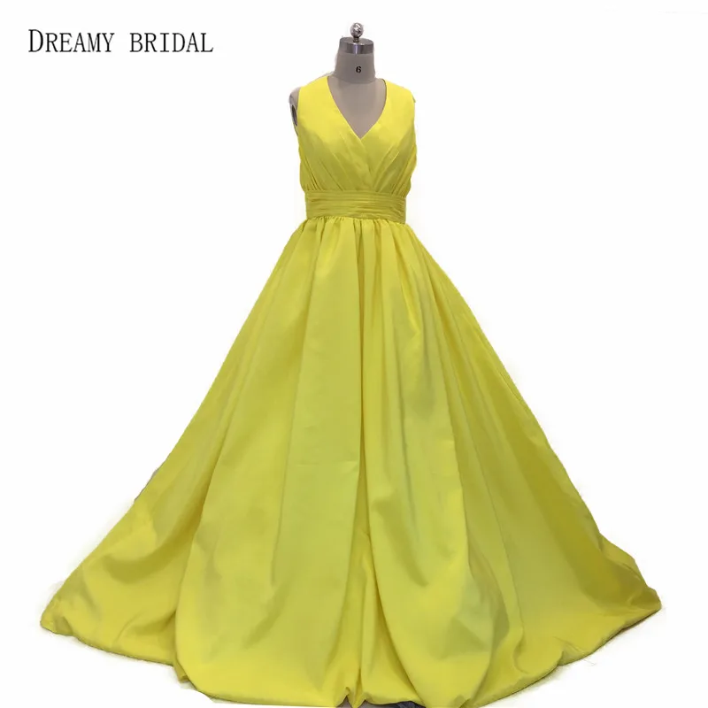 Dreamy Bridal Saudi Arabian Pleated V Neck Evening Dresses A Ling Floor Length Taffeta Vestido De Festa 2017 | Свадьбы и торжества