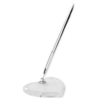Acrylic Heart-shaped base wedding signature pen 
Acrylic Heart-shaped base wedding signature pen