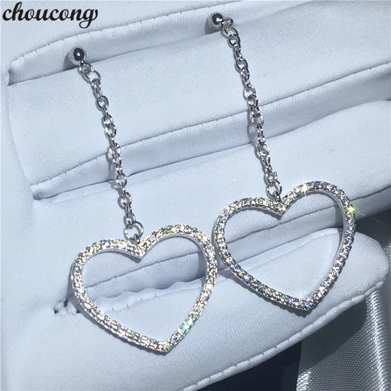 Серьги-подвески женские из серебра 925 пробы с цирконием AAAAA | Украшения и