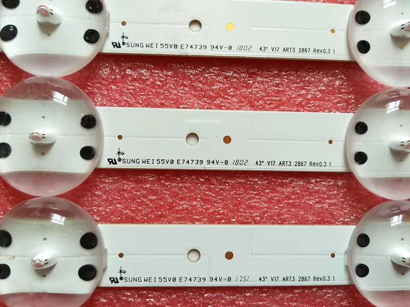 LED Backlight Strip 10 lamp for LG 43" V17 art3 2867 TV 43LJ614V 43LV340C
LED Backlight Strip 10 lamp for LG 43" V17 art3 2867 TV 43LJ614V 43LV340C