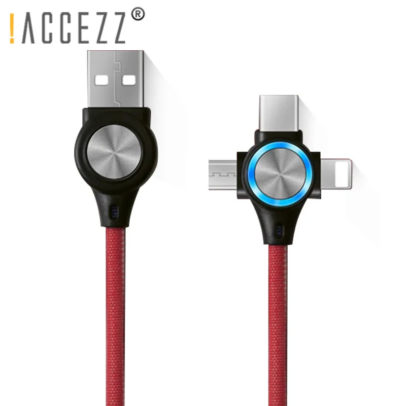 !ACCEZZ 3 in 1 USB Cable LED 3A Fast Charging Charger For iPhone Samsung Huawei Xiaomi 8 Pin Micro Type C Charge Cord Data Wire
!ACCEZZ 3 in 1 USB Cable LED 3A Fast Charging Charger For iPhone Samsung Huawei Xiaomi 8 Pin Micro Type C Charge Cord Data Wire