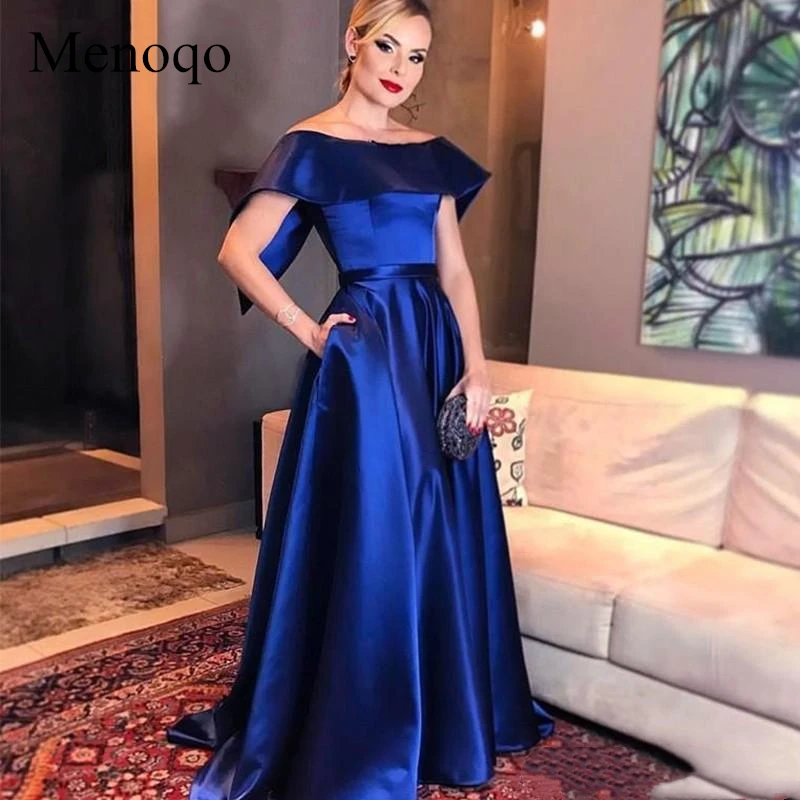 Elegant Royal Blue Formal Dresses Evening Wear 2019 Bateau Neckline A-Line Long Prom Dress Sexy Sheer Back Cheap Party Gowns (1)_