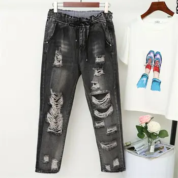 Vintage Boyfriend Jeans For Women High Waist Ripped Hole Black Jeans Female Casual Streetwear Plus Size Jeans Harem Pants Q1294
Vintage Boyfriend Jeans For Women High Waist Ripped Hole Black Jeans Female Casual Streetwear Plus Size Jeans Harem Pants Q1294