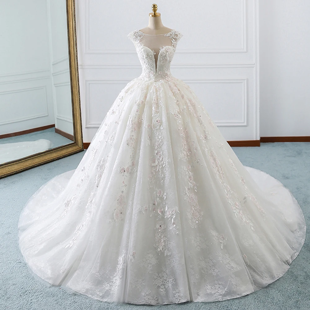 Jark Tozr Robe De Mariee Cap Sleeve Beading Sequins Appliques Lace Flowers Princess Ball Gown Wedding Dresses Plus Size Gelinlik
Jark Tozr Robe De Mariee Cap Sleeve Beading Sequins Appliques Lace Flowers Princess Ball Gown Wedding Dresses Plus Size Gelinlik