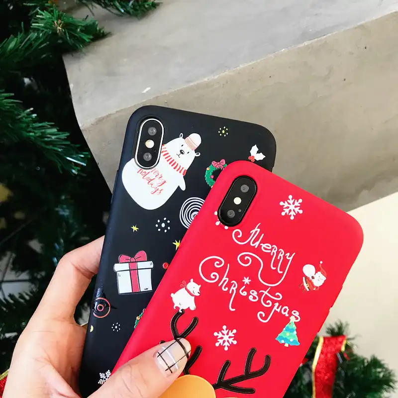 christmas elk case for iphone xs xr xs max 11 pro max 2019 santa