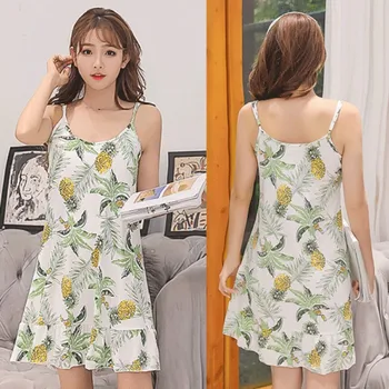 Summer sexy nightwear women Cartoon Plant Print Nightdress Milk Silk Nightgowns Sleepwear Girl NightDress
Summer sexy nightwear women Cartoon Plant Print Nightdress Milk Silk Nightgowns Sleepwear Girl NightDress