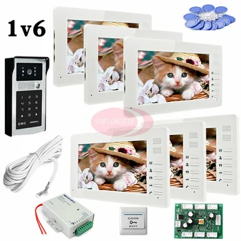 7" Color Apartment Video Door Phones Intercom Doorbell 6 TFT LCD Monitors Night Vision Inductive Card/Password Unlock Camera
7" Color Apartment Video Door Phones Intercom Doorbell 6 TFT LCD Monitors Night Vision Inductive Card/Password Unlock Camera