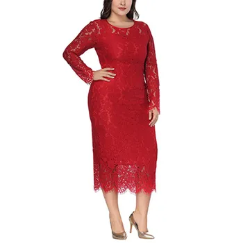 Hot Sale 2019 Summer Women Hollow Out Lace Solid Pencil Dress Plus Size Fashion Long Sleeve Elegant Dress O-Neck Party Dresses
Hot Sale 2019 Summer Women Hollow Out Lace Solid Pencil Dress Plus Size Fashion Long Sleeve Elegant Dress O-Neck Party Dresses