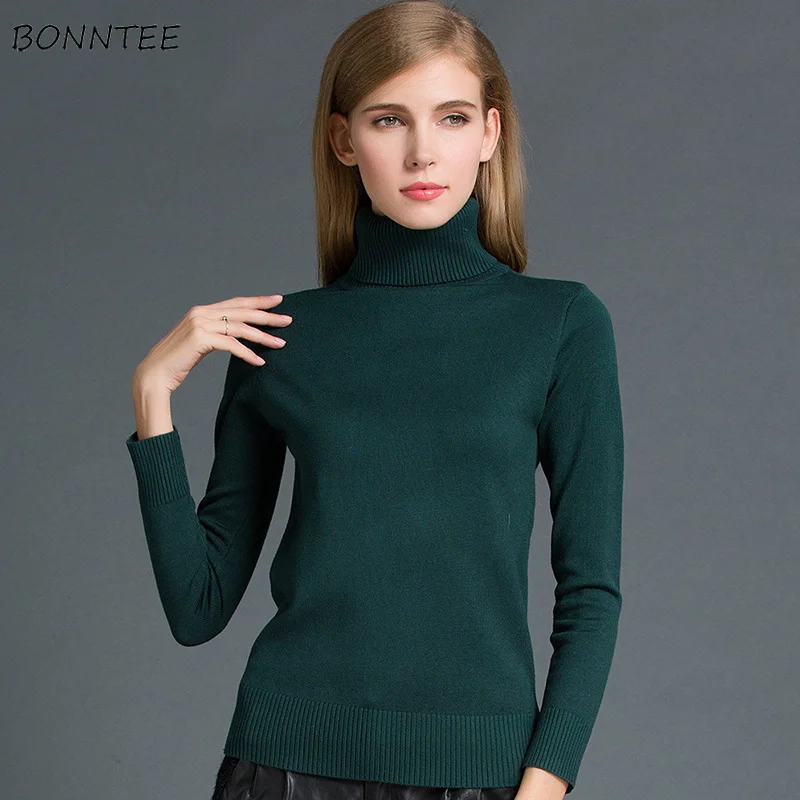 Sweaters Female Simple Trendy All-match Elegant Slim Turtleneck Sweater Knitted Korean Females Solid Pullovers Women Long Sleeve
Sweaters Female Simple Trendy All-match Elegant Slim Turtleneck Sweater Knitted Korean Females Solid Pullovers Women Long Sleeve
