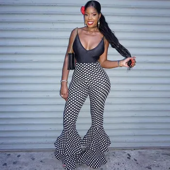 Fashion 2018 Sexy Ladies Ruffle Pants Fashion Bell Bottom Flare Pants Full Length High Waist Polka Dot Flared Trousers
Fashion 2018 Sexy Ladies Ruffle Pants Fashion Bell Bottom Flare Pants Full Length High Waist Polka Dot Flared Trousers