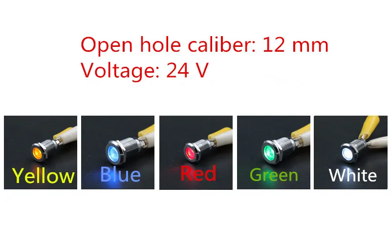 1PCS YT1196 Metal Shell LED signal lamp 24V Open hole caliber 12 mm Led Waterproof Free Shipping 5 Colors
1PCS YT1196 Metal Shell LED signal lamp 24V Open hole caliber 12 mm Led Waterproof Free Shipping 5 Colors