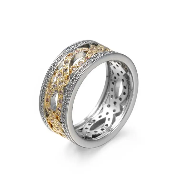 Hot Double Color AAA Zircon Hollow Waves Cross Rings Wedding Jewelry For Women Men Ring Gifts
Hot Double Color AAA Zircon Hollow Waves Cross Rings Wedding Jewelry For Women Men Ring Gifts