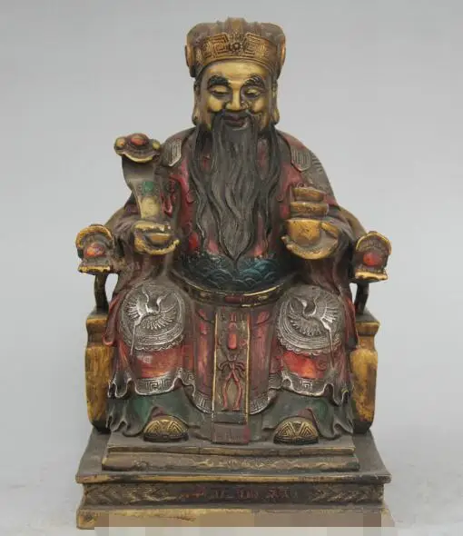 S01846 12" Chinese Bronze Painting Seat Mammon Money Wealth God YuanBao RuYi Statue B0403
S01846 12" Chinese Bronze Painting Seat Mammon Money Wealth God YuanBao RuYi Statue B0403