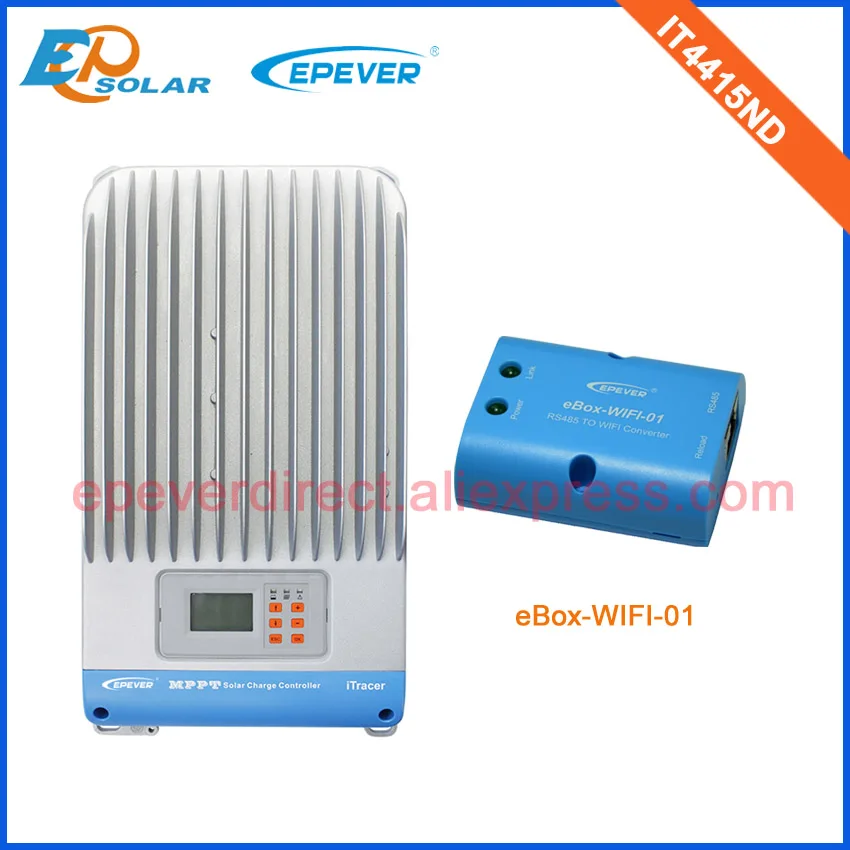 MPPT 45A portable solar controller with wifi function box for mobile phone APP use panel charger IT4415ND
MPPT 45A portable solar controller with wifi function box for mobile phone APP use panel charger IT4415ND